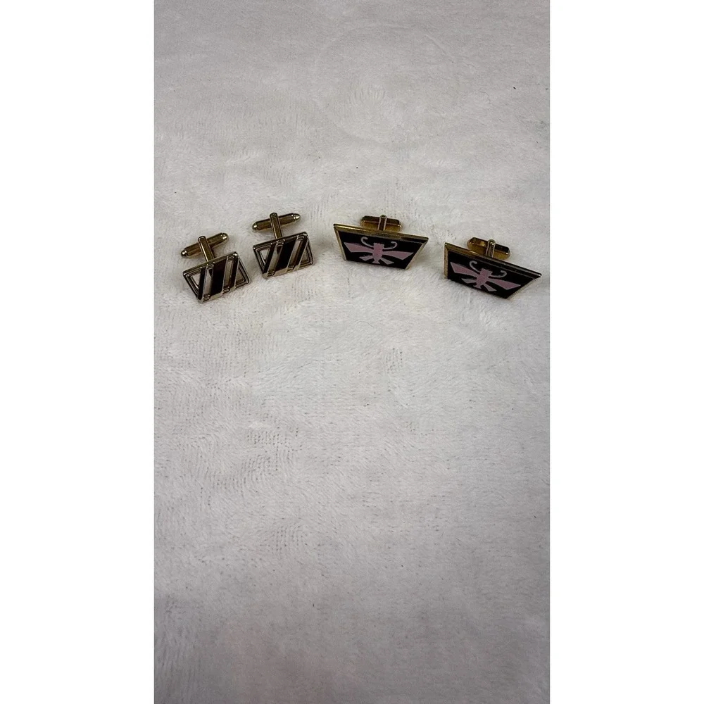 Vintage Gold Tone Cufflinks Lot Mens Formal Dress Shirt Accessories